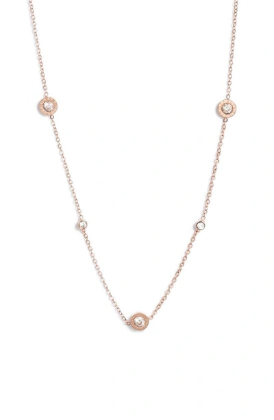 Knotty Roman Numeral Charm Necklace In Rose Gold