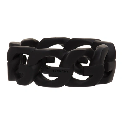 Givenchy Black Enamel G Chain Ring In 001-black ModeSens