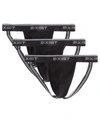 2(x)ist Stretch Cotton Jock Strap 3-pack In Black