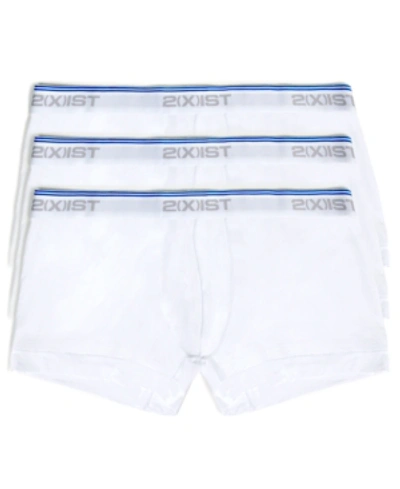 2(x)ist Men's Cotton Stretch 3 Pack No-show Trunk In White