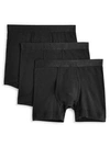 2(x)ist Cotton Elasticized Waist Trunks- Set Of 3 In Black