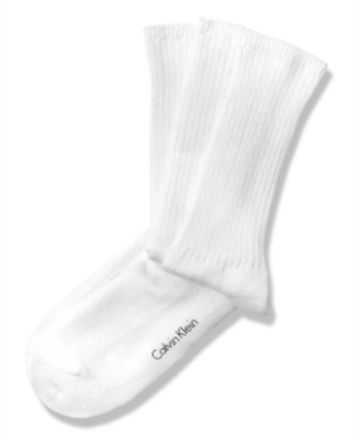 Calvin Klein Men's Socks, 3 Pack Cotton Rich Casual Rib Men's Socks In  White | ModeSens