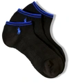 Polo Ralph Lauren Men's Socks, Atheltic Technical Low Cut No Show Performance 3 Pack In Black