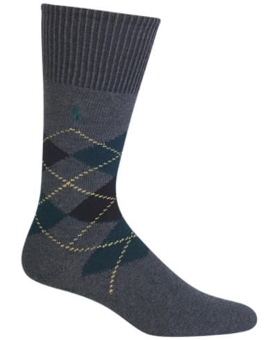 Polo Ralph Lauren Men's Men's Five Diamond Argyle Socks In Charcoal Heather