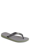 Havaianas Men's Brazil Flip-flop Sandals Men's Shoes In Steel Grey