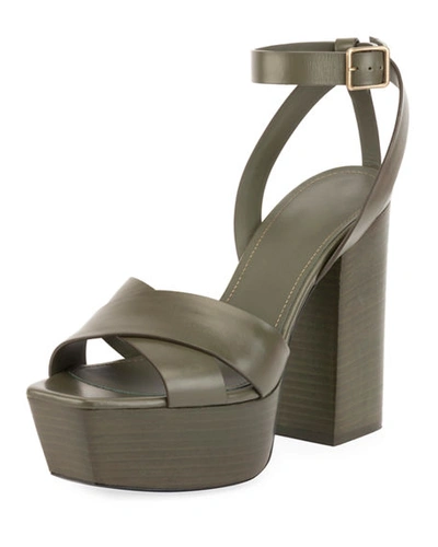 Saint Laurent Farrah Leather Platform Sandal