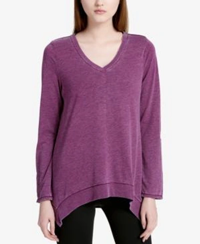 Calvin Klein Performance Long-sleeve Top In Merlot