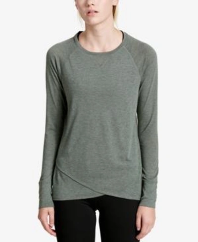 Calvin Klein Performance Crossover Top In Vine Heather