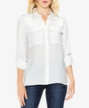 Vince Camuto Long Sleeve Solid Utility Shirt In New Ivory