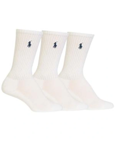 Polo Ralph Lauren Women's 3 Pack Sport Crew Socks In White