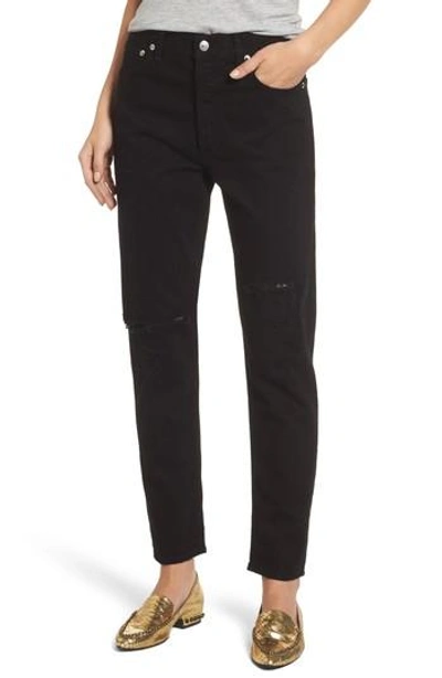 Agolde Ruby High Straight Crop Jeans In Coal