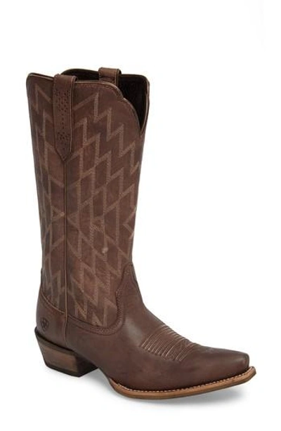 Ariat Heritage Southwestern X-toe Boot In Tack Room Chocolate Leather
