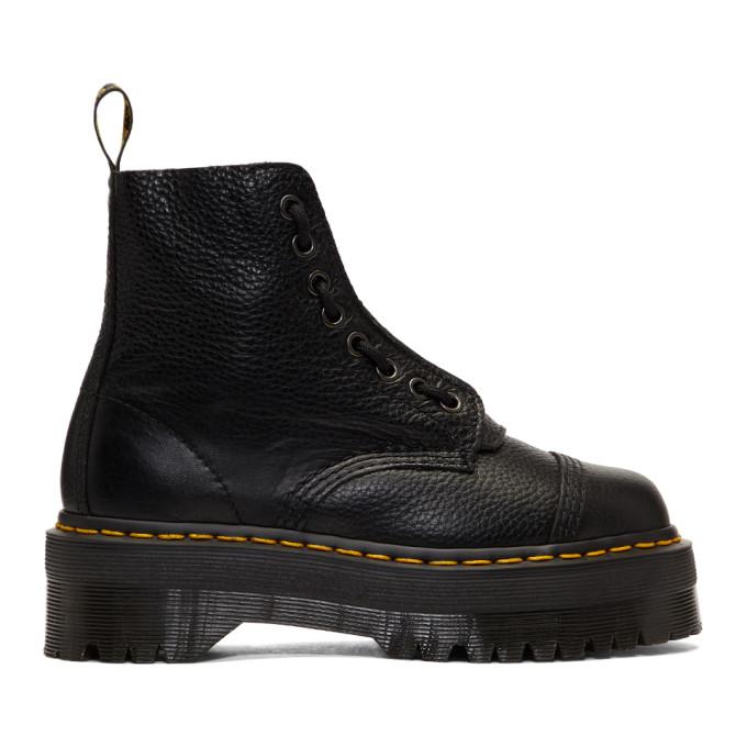 dr martens bevan black leather strappy flat ankle boots