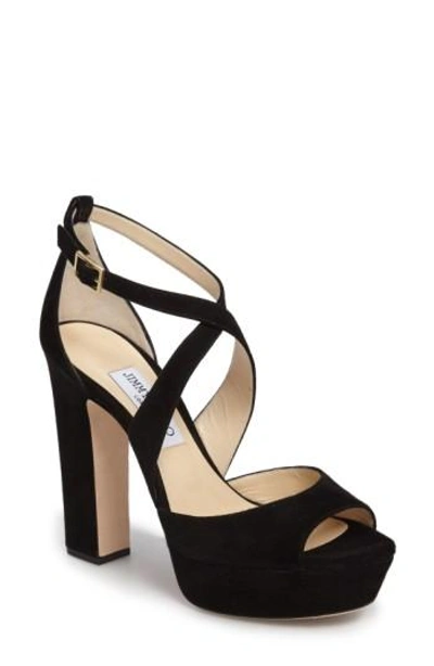 Jimmy Choo April 120 Suede Platform Sandals In Pink ModeSens