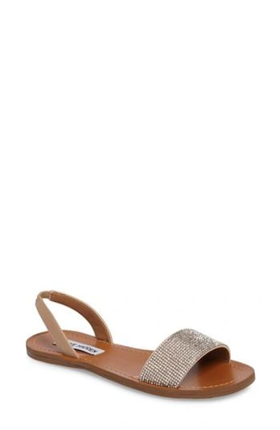 Steve Madden Rock Sandal In Rhinestone Faux Leather