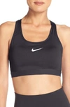 Nike Mesh-paneled Dri-fit Stretch Sports Bra In Black