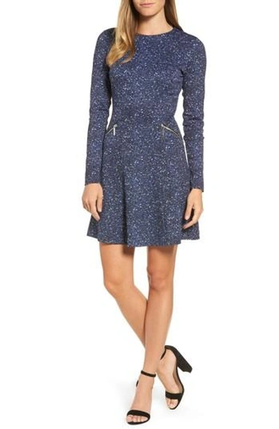 Michael Michael Kors Tweed Print A-line Dress In Royal | ModeSens