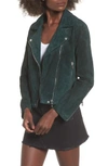 Blanknyc Suede Moto Jacket In Evergreen