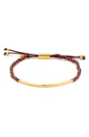 Gorjana Power Gemstones Golden Garnet Beaded Bracelet In Garnet/ Gold