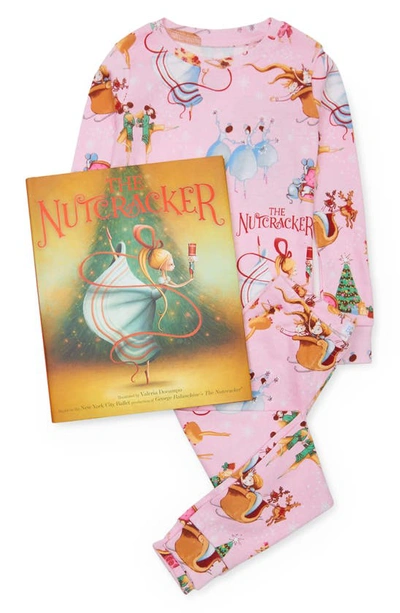 Books To Bed Kids'  The Nutcracker Fitted Two-piece Pajamas & Book Set In Pink