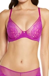 Natori Flora Underwire Bra In Clover / Mahogany Rose