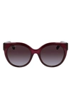Ferragamo Gancini 53mm Round Sunglasses In Crystal Purple