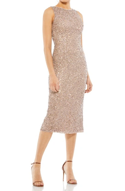 Mac Duggal Sequin Sleeveless Cocktail Dress In Rosewood
