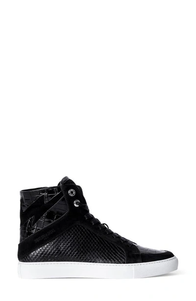 Zadig & Voltaire Keith High Top Sneaker In Noir