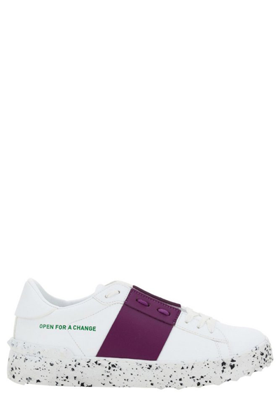 Valentino Garavani Sneaker Open For A Change In Materiale Bio-based In White/sunset Purple