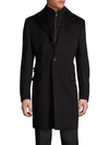 Corneliani Wool Double-layer Topcoat In Black