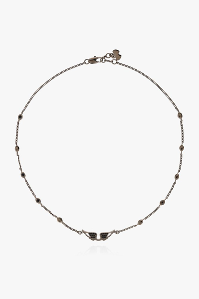 Zadig & Voltaire Rock Wing-embellished Necklace In Black