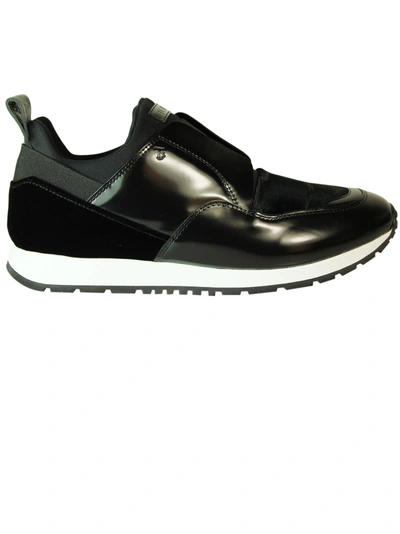 Tod's Glossy Leather & Velvet Slip-on Sneakers In Black