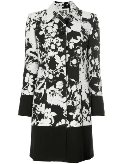 Fausto Puglisi Floral Patterned Coat In Black