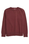 Madewell Garment Dyed Crewneck Sweatshirt In Dark Fig