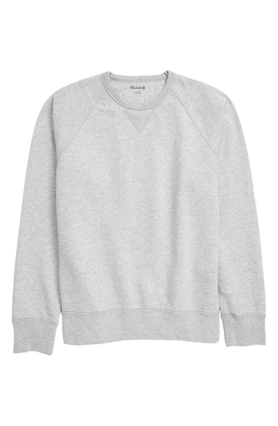 Madewell Garment Dyed Crewneck Sweatshirt In Heather Grey