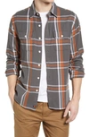 The Normal Brand Mountain Regular Fit Flannel Button-up Shirt In Charcoal Plaid