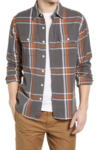 The Normal Brand Mountain Regular Fit Flannel Button-up Shirt In Charcoal Plaid
