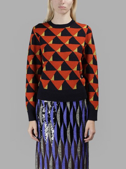 Dries Van Noten Women's Multicolor Crewneck Jacquard Knitwear | ModeSens