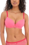 Freya Offbeat Underwire Demi Plunge Molded Bra In Pink