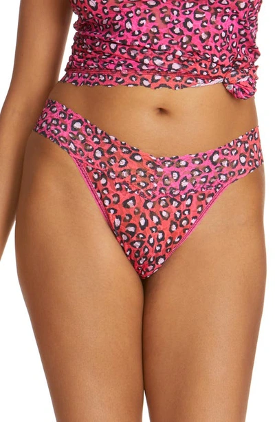 Hanky Panky Women's Sassy Cat One Size Original-rise Thong Underwear In Multicolor