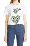 Comme Des Garçons Camouflage Heart Tee In White1