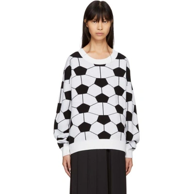 Gosha Rubchinskiy White And Black Hexagon Crewneck Sweater