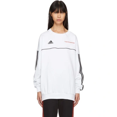 Gosha Rubchinskiy White Adidas Originals Edition Logo Sweatshirt