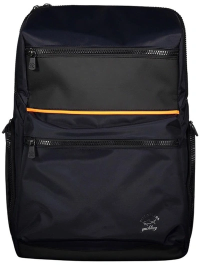 Paul & Shark Multipocket Backpack With 3d Printed Logo In Black