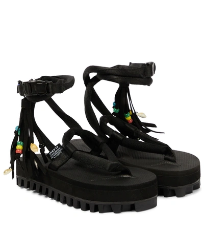 Alanui 40mm Gut Suicoke Nylon Thong Sandals In Black