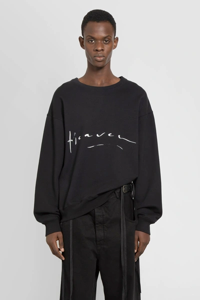 Ann Demeulemeester Printed Crewneck Jumper In Black