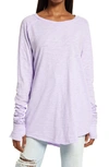 Free People We The Free Arden Extra Long Cotton Top In Grape Jelly
