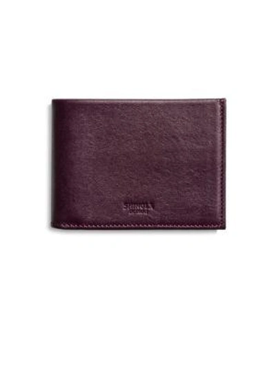 Shinola Men's Slim Leather Bifold Wallet In Aubergine Red