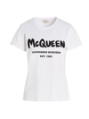 Alexander Mcqueen White Other Materials T-shirt In White/black