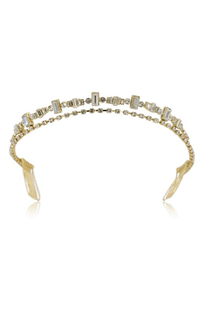 Brides And Hairpins Amora Crystal Crown Comb In Gold